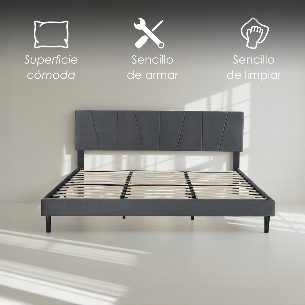 Base con Cabecera 5465 Negro King Size