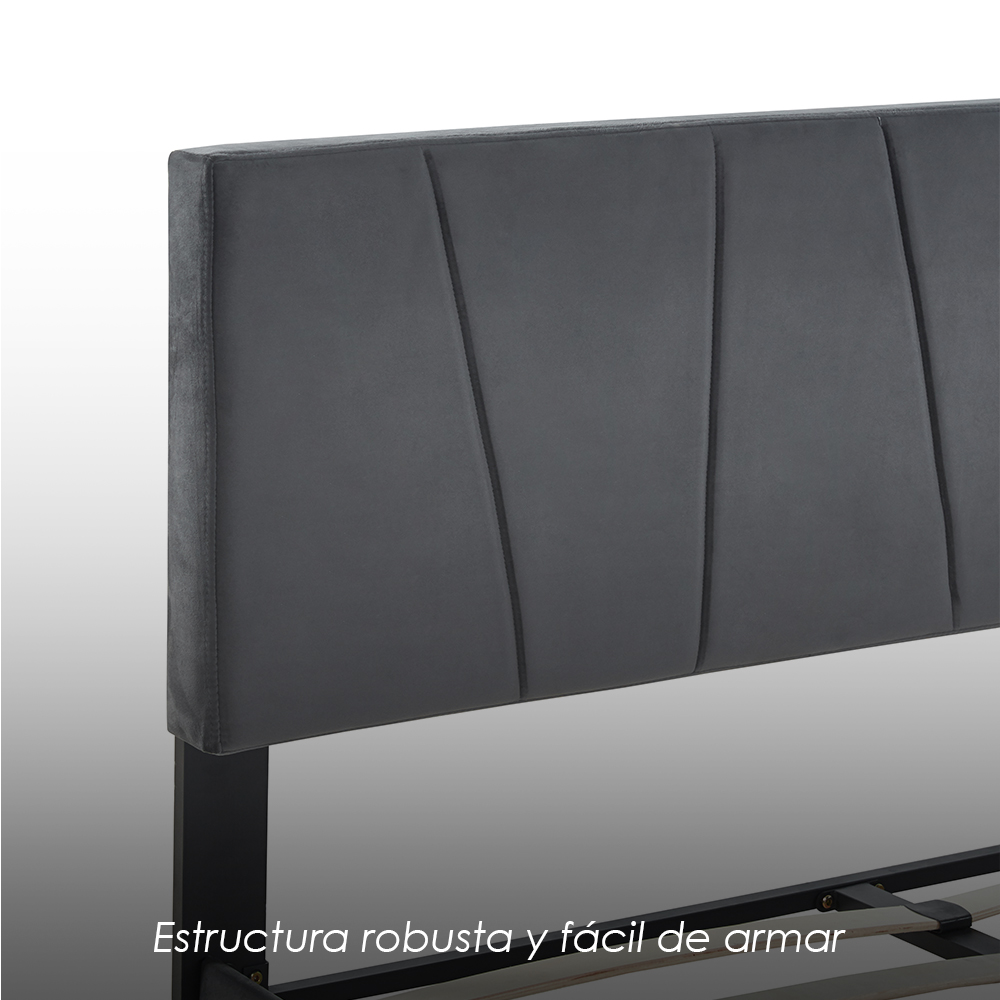 Base con Cabecera 5465 Negro King Size