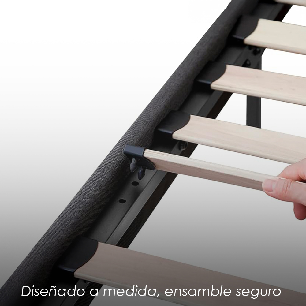 Base con Cabecera 5465 Negro Matrimonial