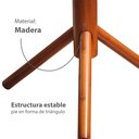 Perchero de madera minimalista estilo oriental de pie con 8 ganchos (Nogal)
