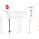 Perchero de madera minimalista estilo oriental de pie con 8 ganchos (Nogal)