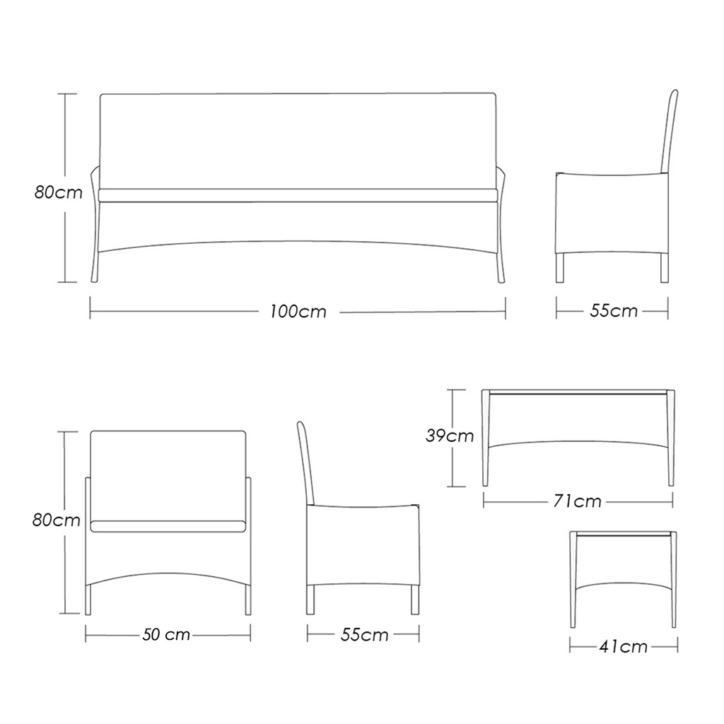 Sala de jardín (Gris con gris)