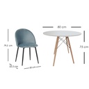 Mesa Comedor Redonda Oslo blanca con 4 sillas Rolet