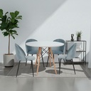 Mesa Comedor Redonda Oslo blanca con 4 sillas Rolet