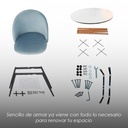 Mesa Comedor Redonda Oslo blanca con 4 sillas Rolet