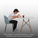 Mesa Comedor Redonda Oslo blanca con 4 sillas Rolet