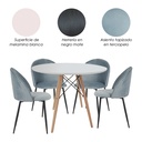 Mesa Comedor Redonda Oslo blanca con 4 sillas Rolet