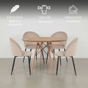 Mesa Comedor Redonda Oslo Madera con 4 sillas Rolet