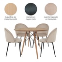 Mesa Comedor Redonda Oslo Madera con 4 sillas Rolet
