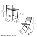 Set Terraza Plegable Mesa y 2 Sillas