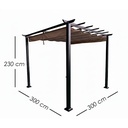 Pérgola de Jardín 3x3m con Techo Retráctil