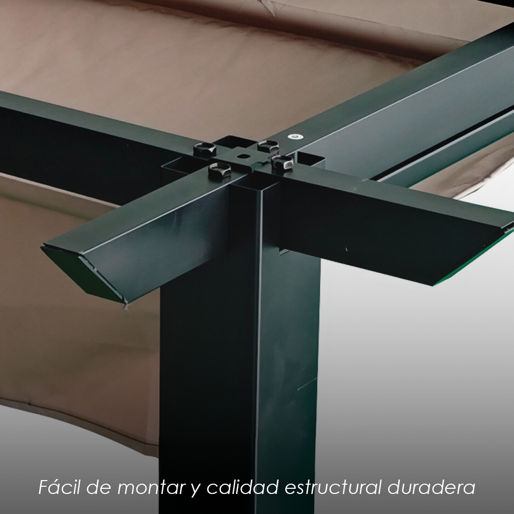 Pérgola de Jardín 3x3m con Techo Retráctil