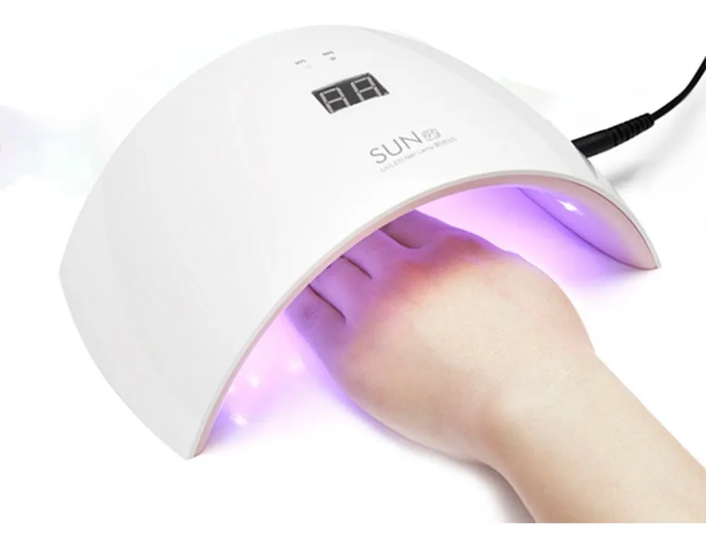 Lámpara de uñas mediana sun 9x 24 w blanca