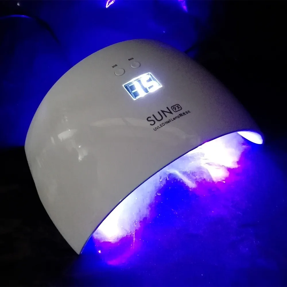 Lámpara de uñas mediana sun 9x 24 w blanca