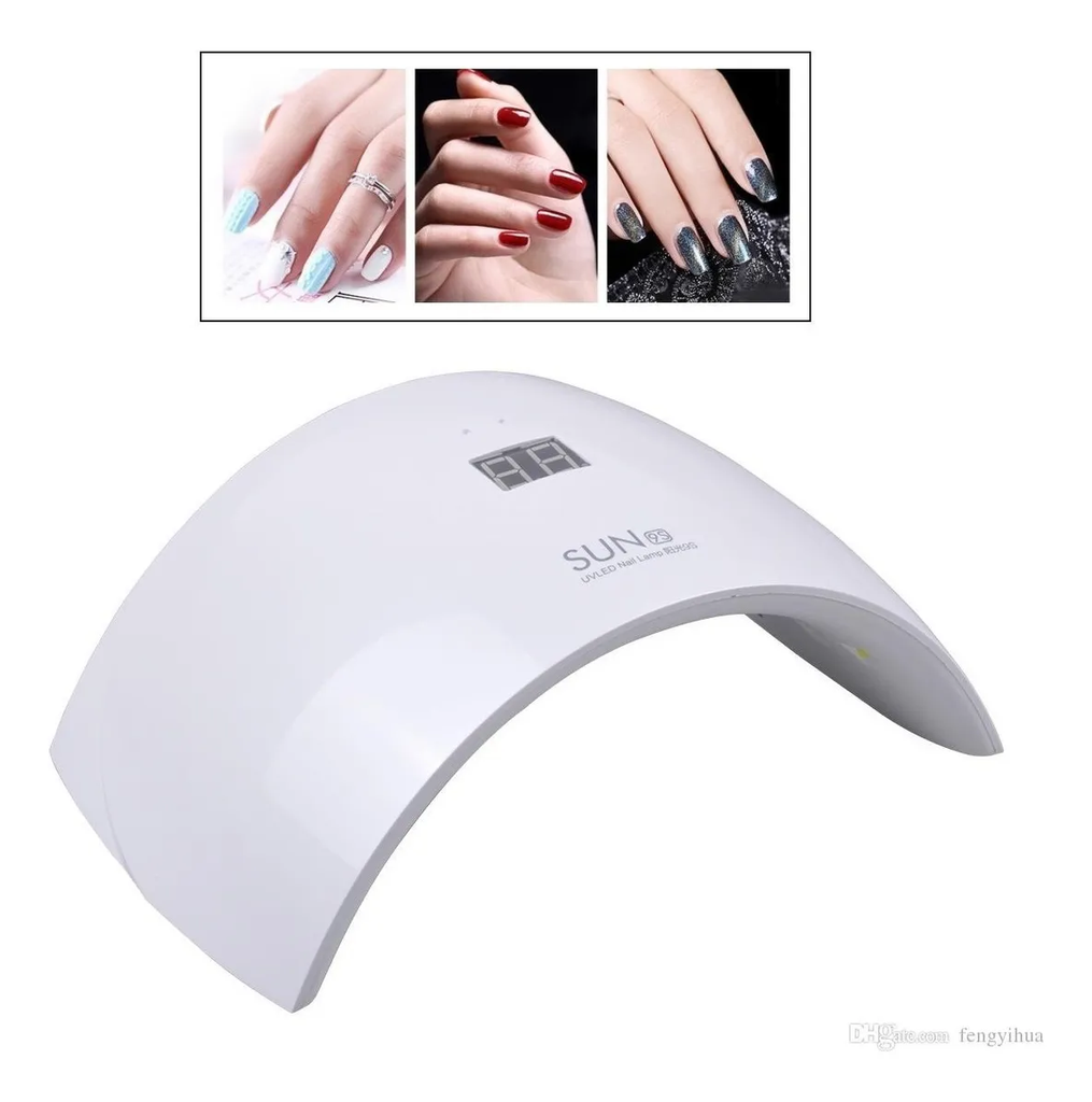 Lámpara de uñas mediana sun 9x 24 w blanca
