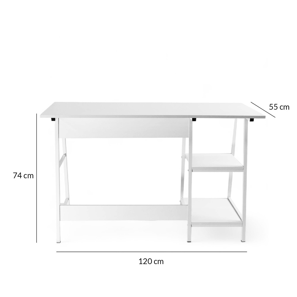 Escritorio estantería 2 niveles Blanco