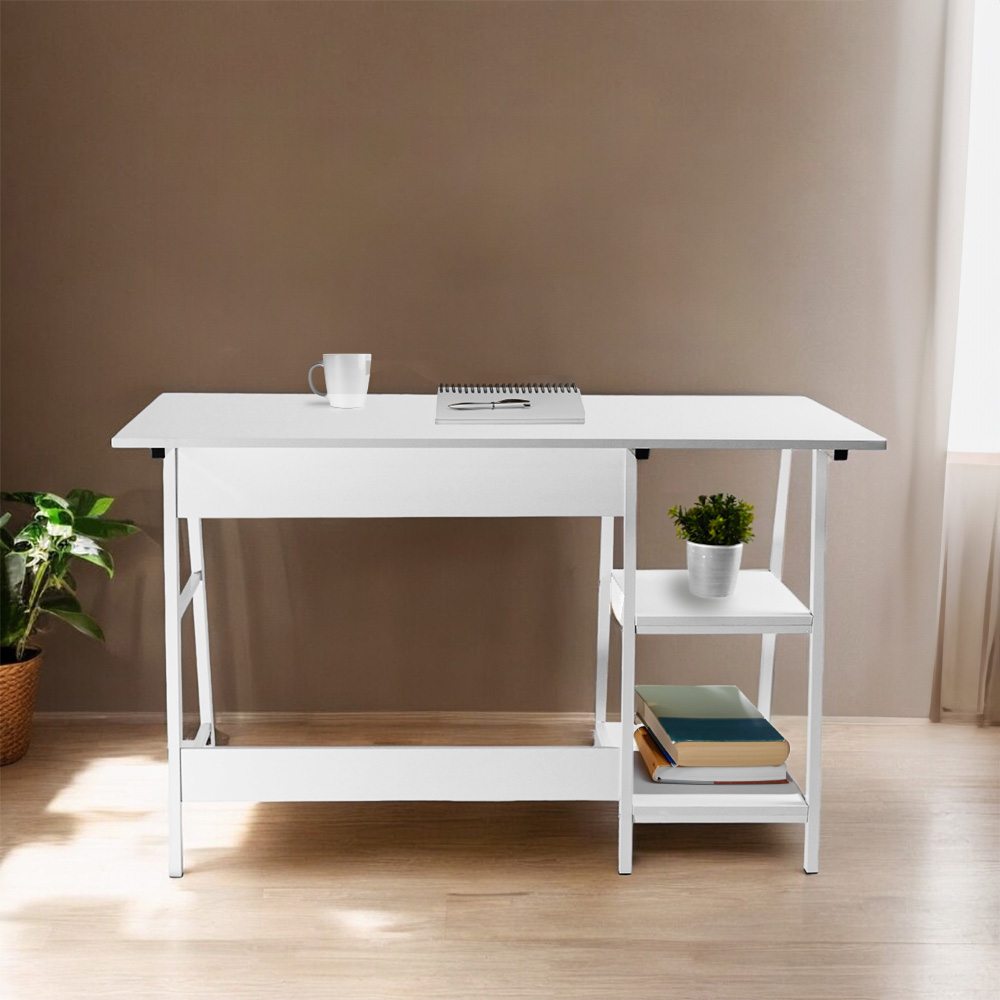 Escritorio estantería 2 niveles Blanco