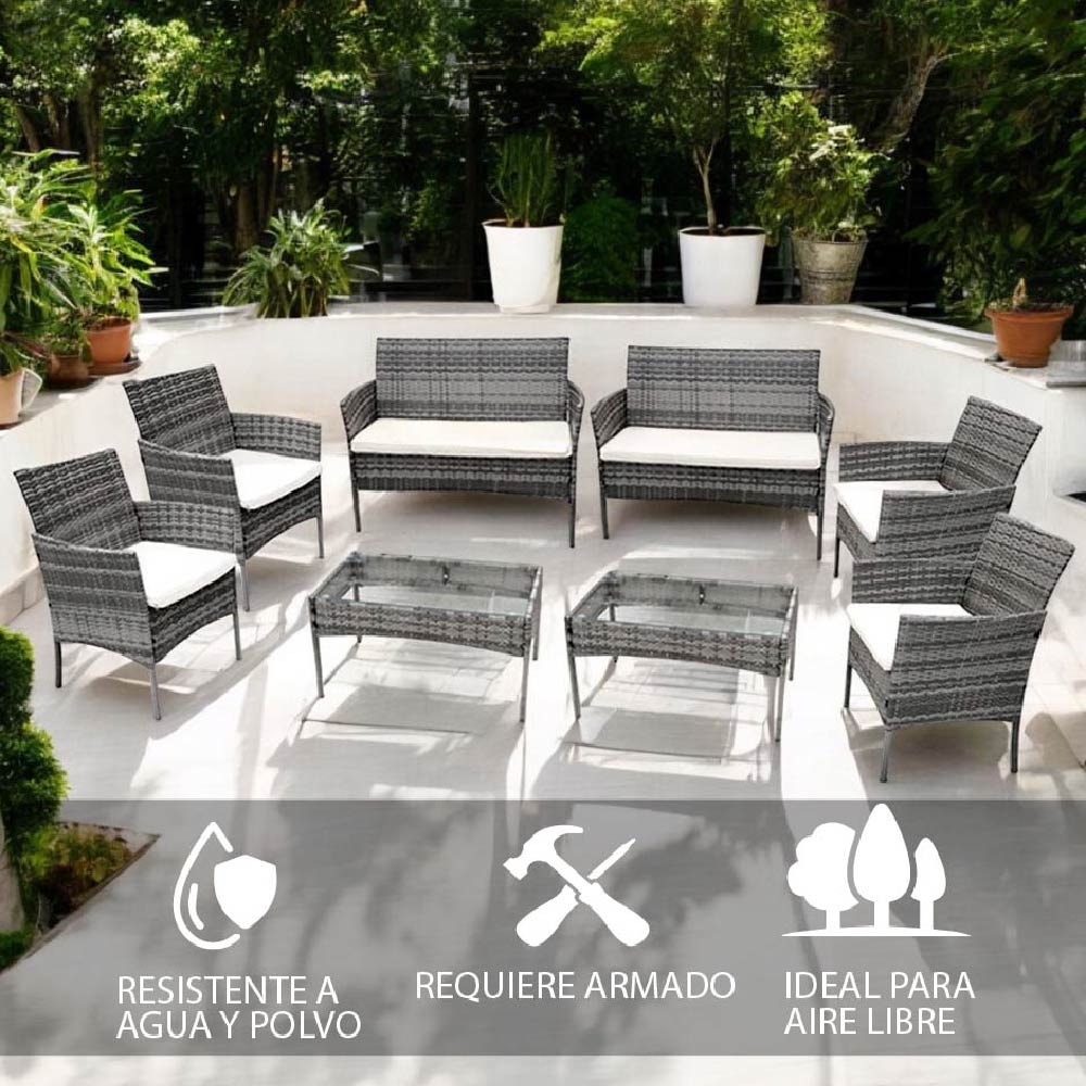 2 Salas de Jardin 4P Gris