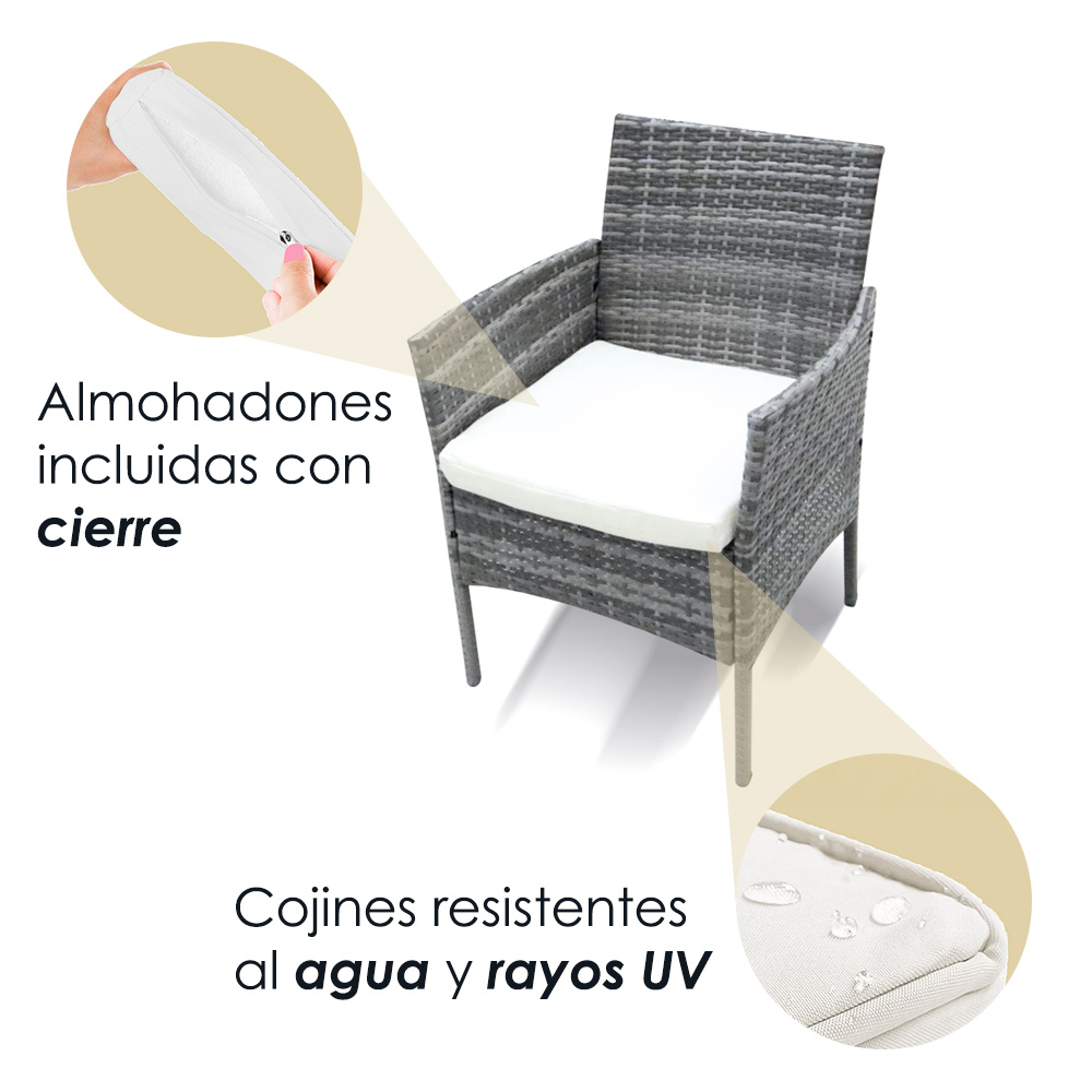 2 Salas de Jardin 4P Gris