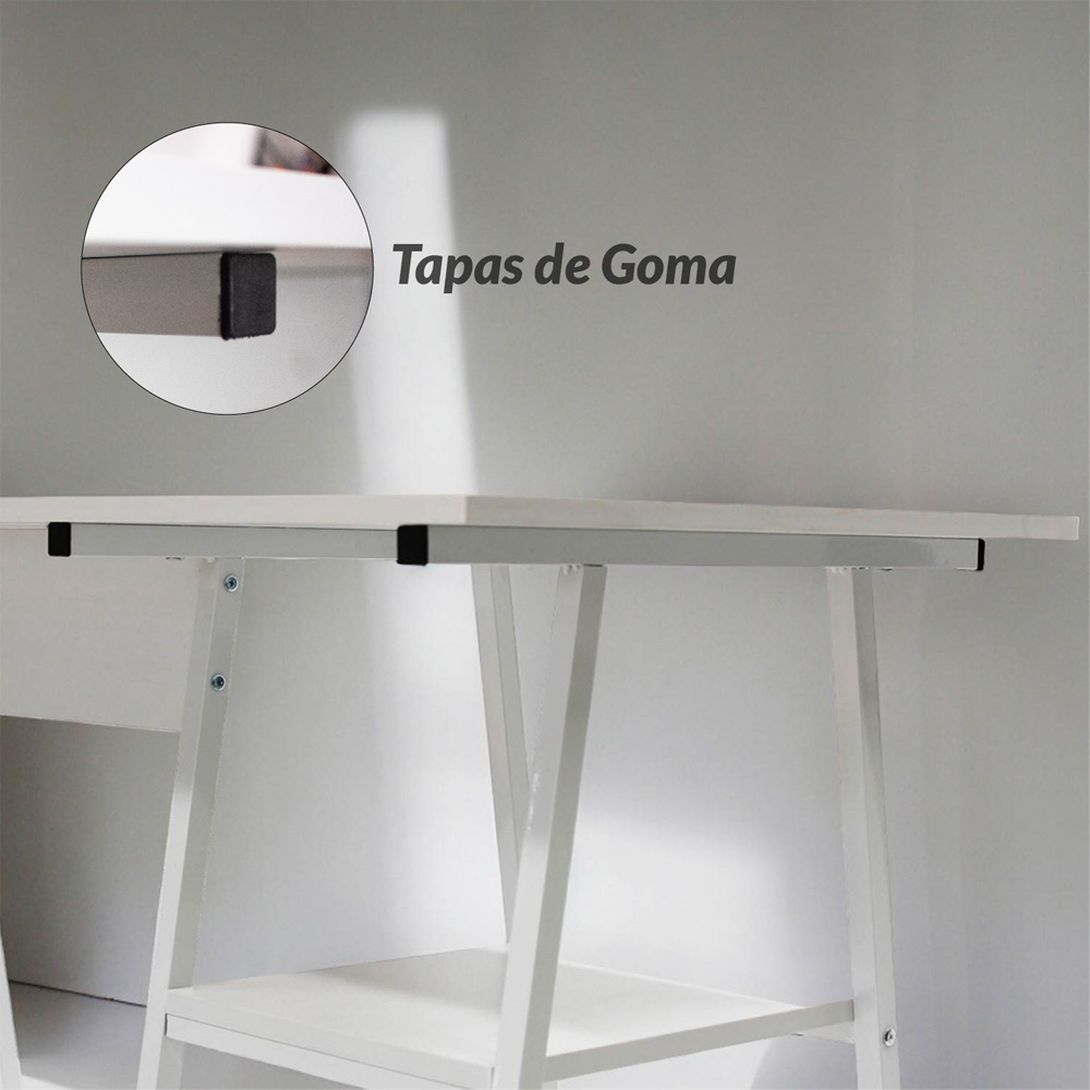 Escritorio estantería 2 niveles Blanco