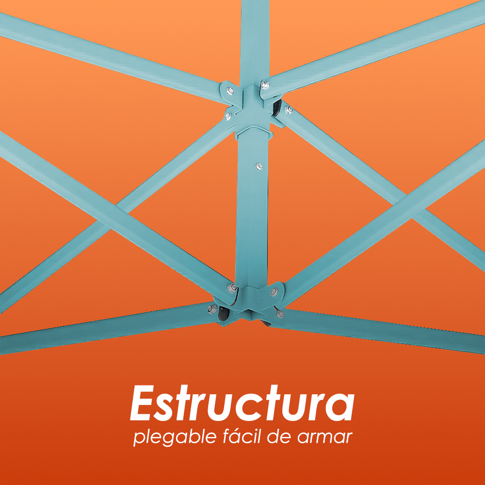 Toldo Plegable 2x2 con Paredes Naranja