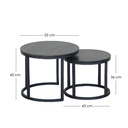 Juego de Mesa de Centro de Piedra Sinterizado Negro