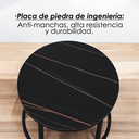 Juego de Mesa de Centro de Piedra Sinterizado Negro