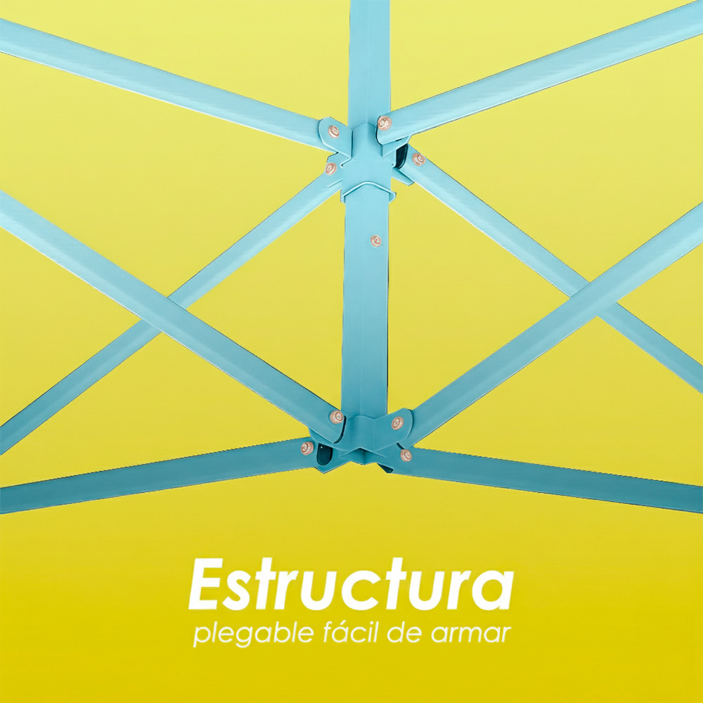 Toldo Plegable 3x3 con Paredes Amarillo