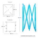 Toldo Plegable 3x3 con Paredes Naranja