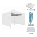 Toldo Plegable con Paredes 2x2 Blanco