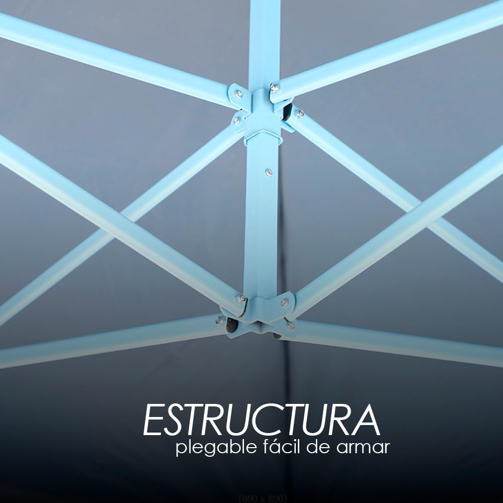 Toldo Plegable con Paredes 3x3 Blanco