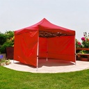 Toldo Plegable con Paredes 3x3 Rojo