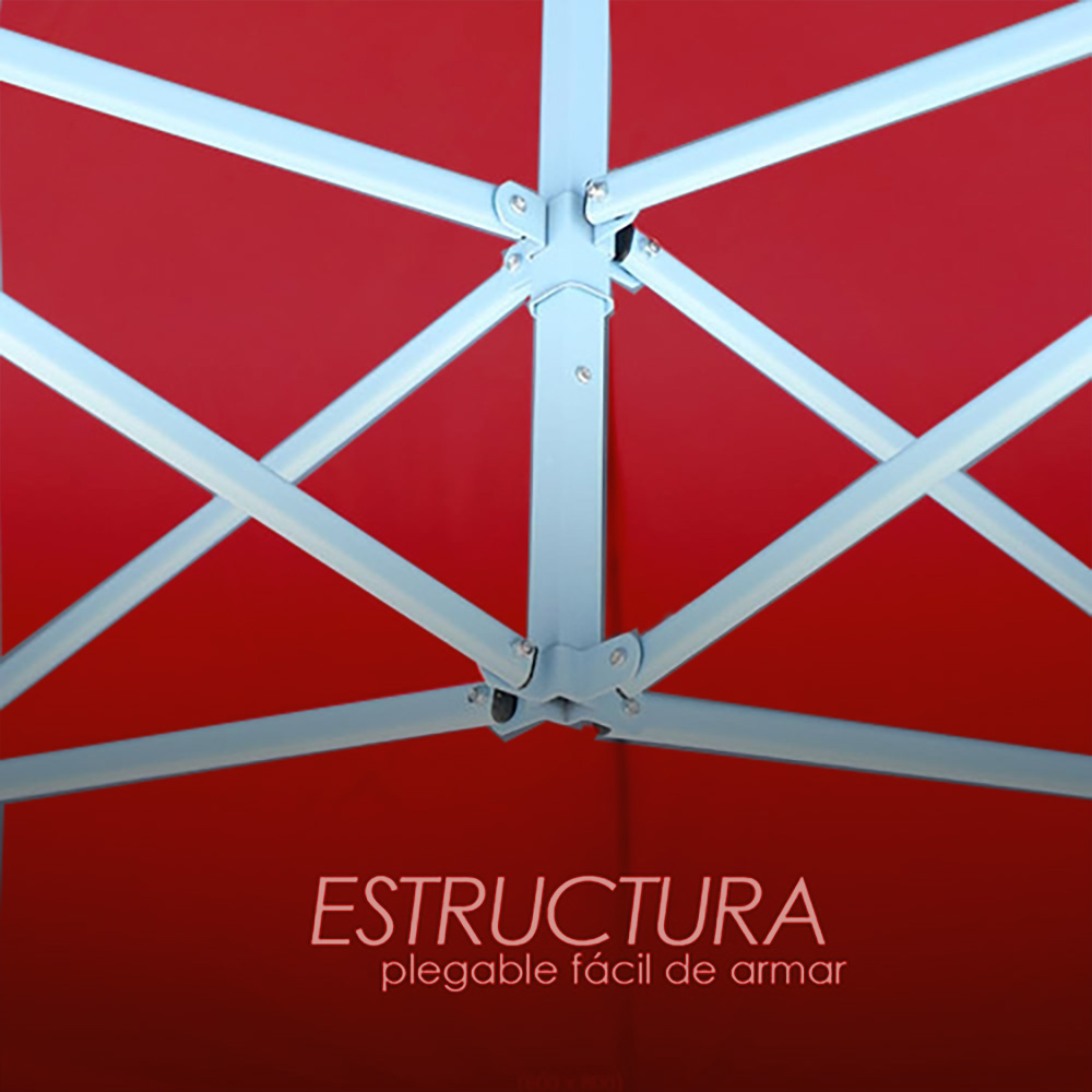 Toldo Plegable con Paredes 3x3 Rojo