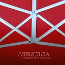 Toldo Plegable con Paredes 3x3 Rojo