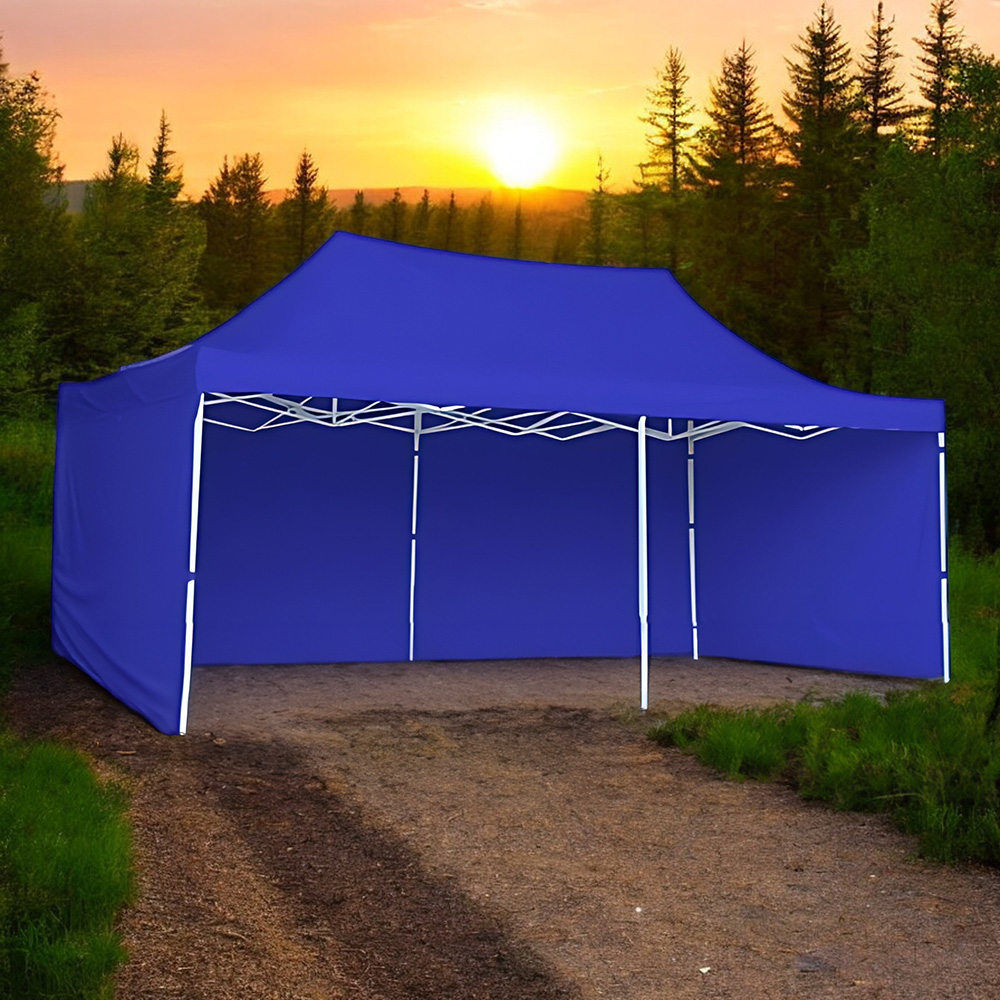 Toldo Plegable con Paredes 3x6 Azul