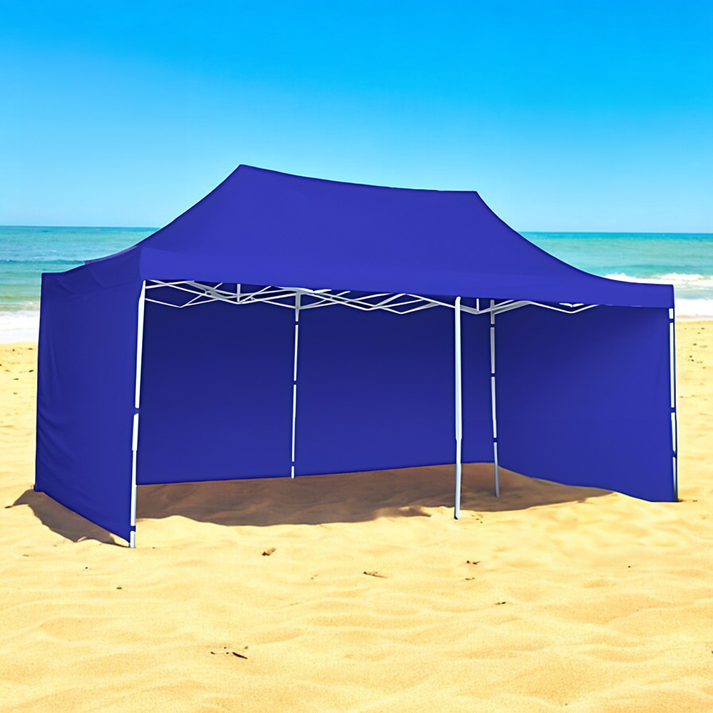 Toldo Plegable con Paredes 3x6 Azul