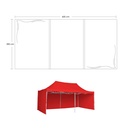 Toldo Plegable con Paredes 3x6 Rojo