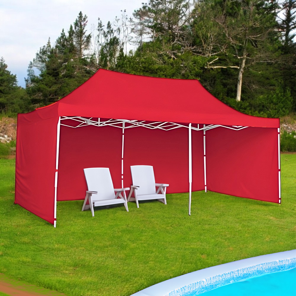 Toldo Plegable con Paredes 3x6 Rojo