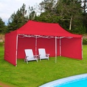 Toldo Plegable con Paredes 3x6 Rojo