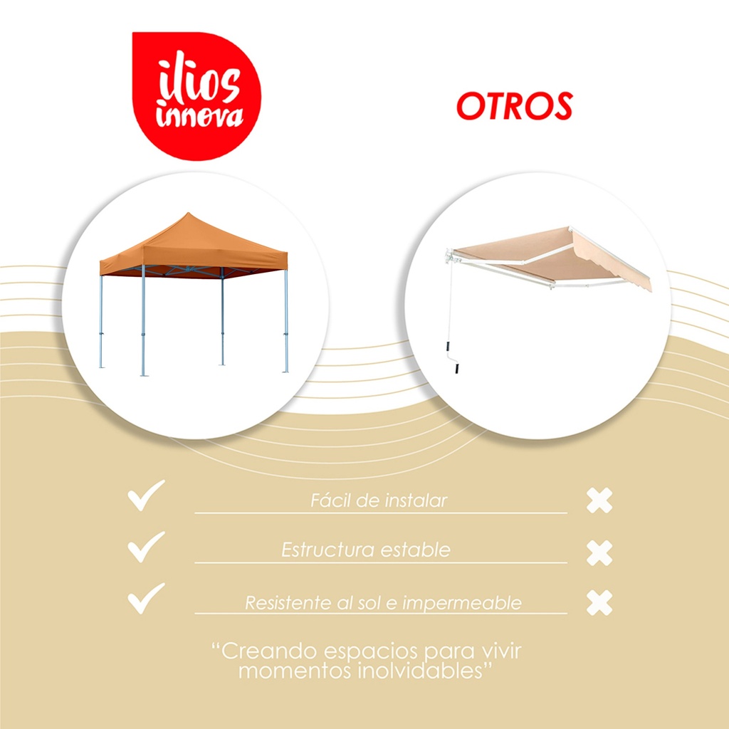 Toldo Plegable 3x3 Naranja