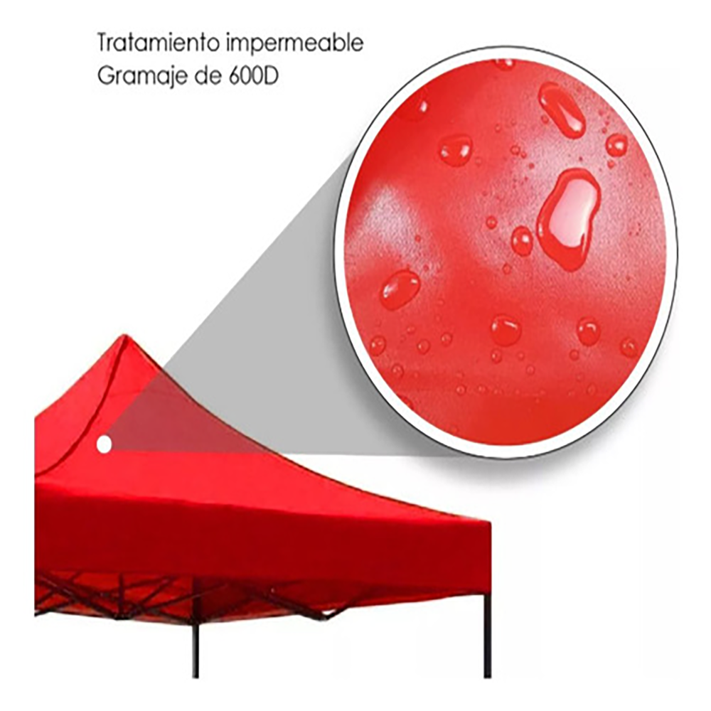 Toldo Plegable 3x3 Rojo