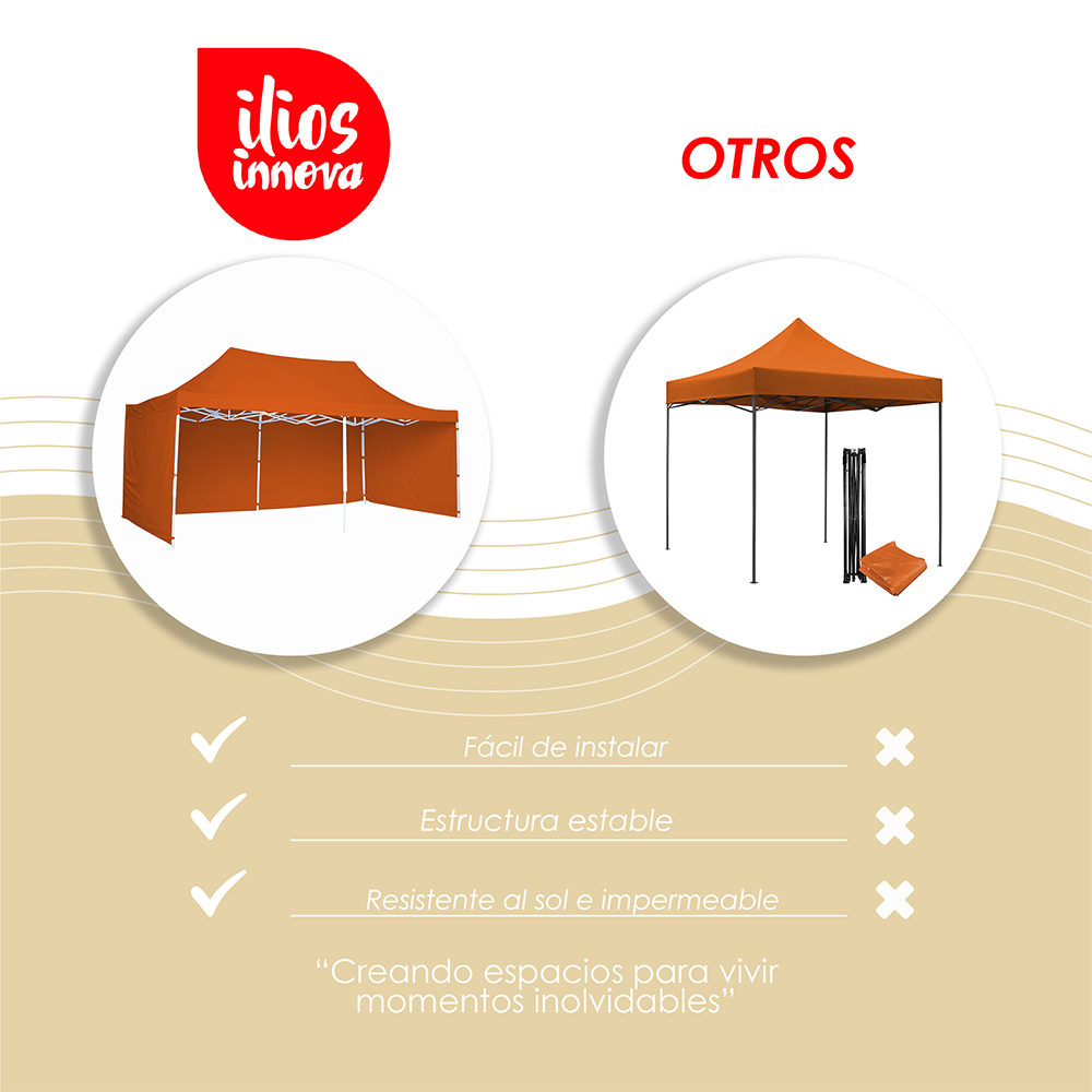 Toldo Plegable 3x4.5 Naranja