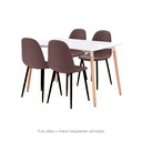 Mesa Comedor Oslo Blanca con 4 Sillas Cafe