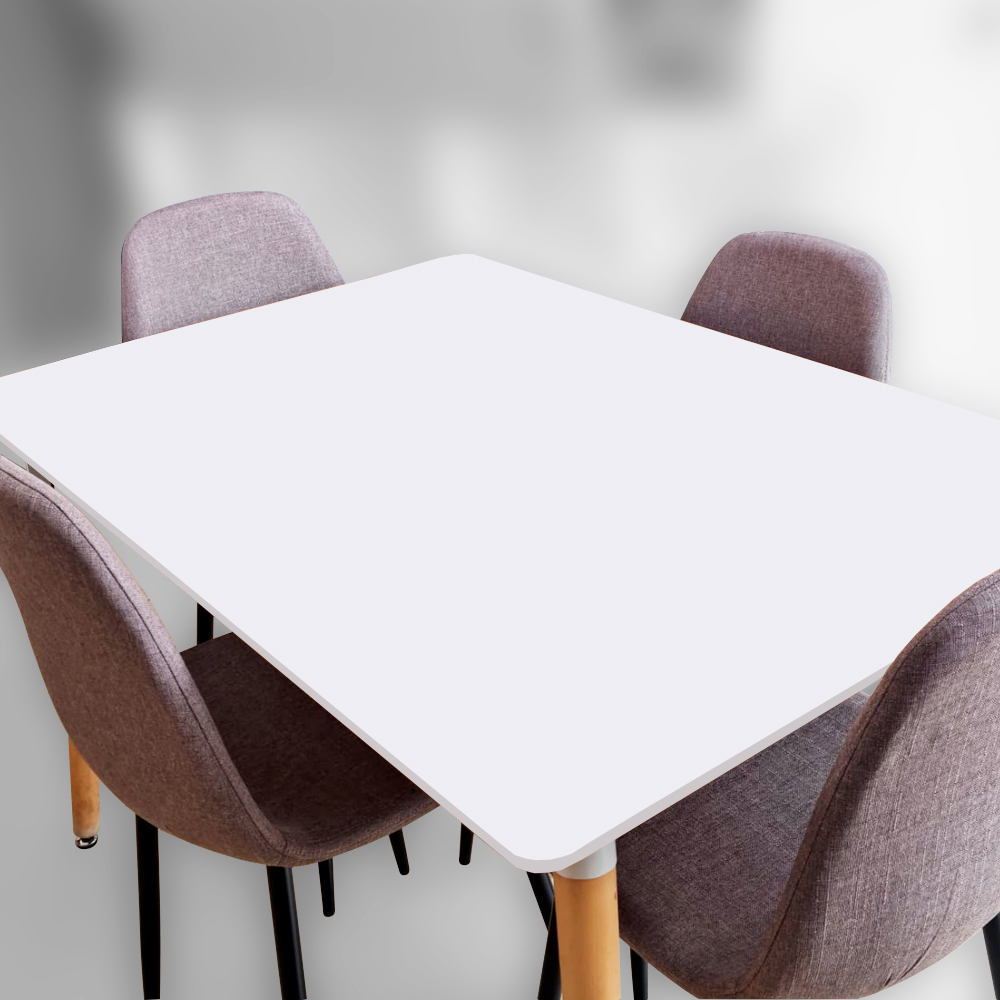 Mesa Comedor Oslo Blanca con 4 Sillas Cafe