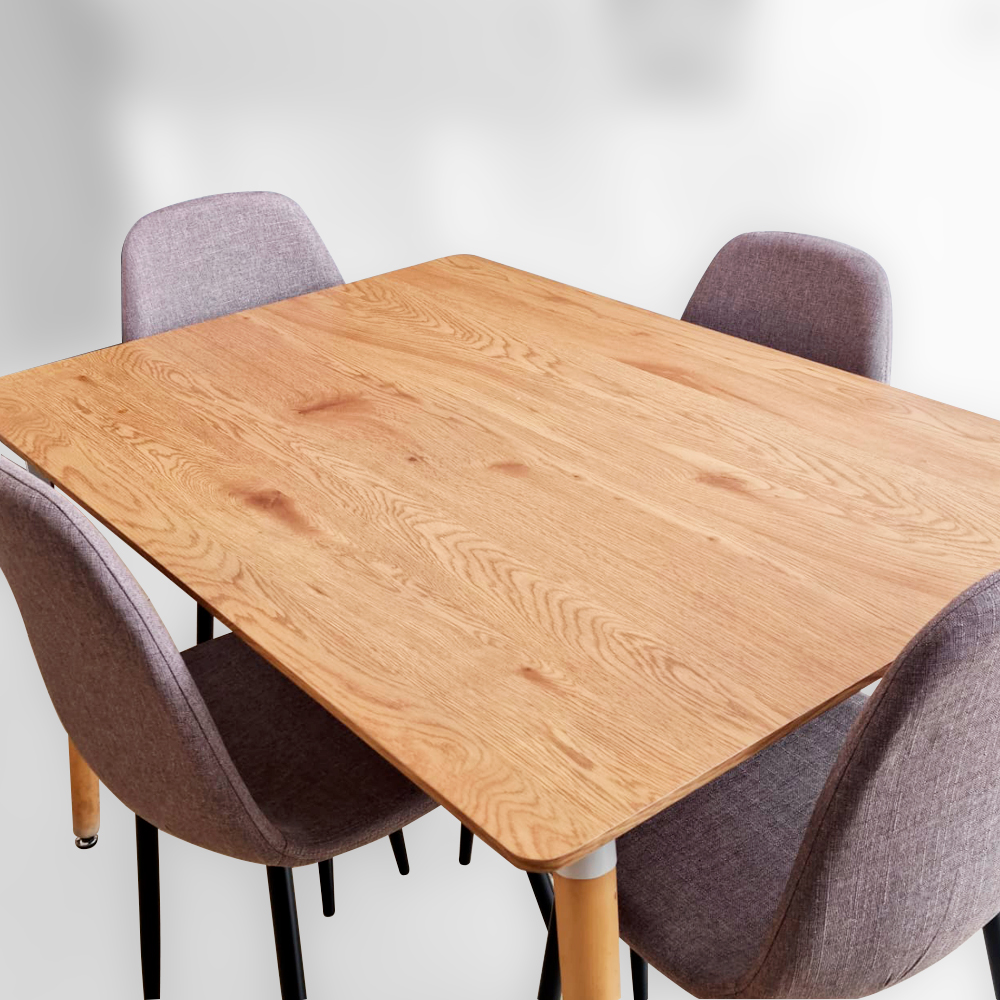 Mesa Comedor Oslo Madera con 4 Sillas Cafe