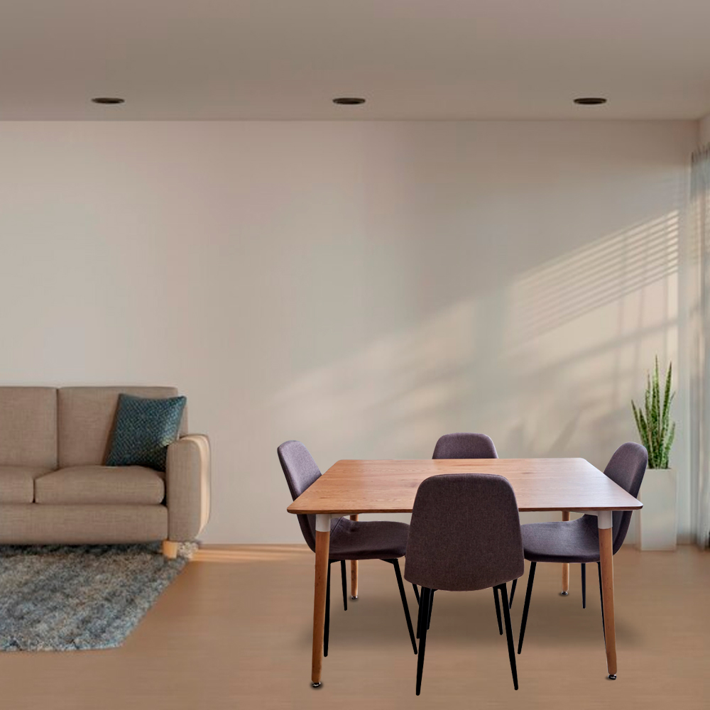 Mesa Comedor Oslo Madera con 4 Sillas Cafe