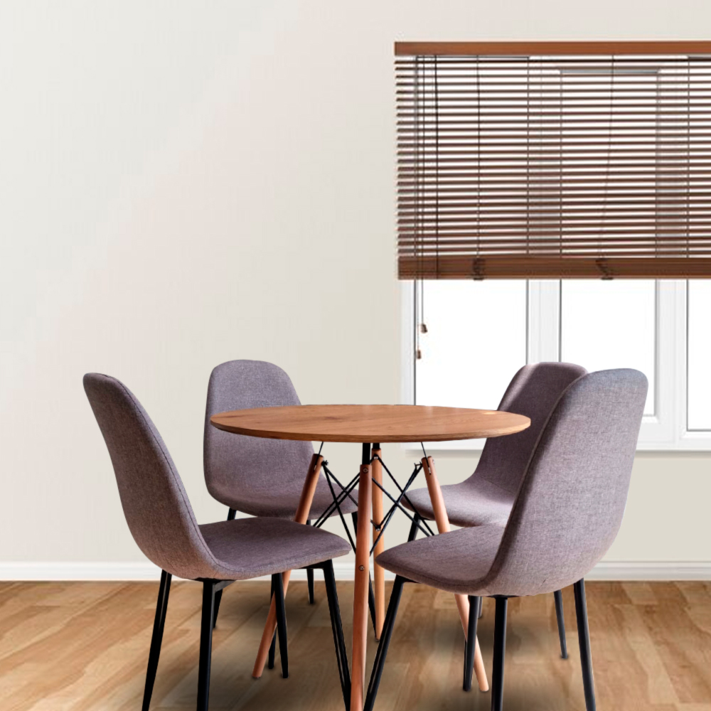 Mesa Comedor Redonda Oslo Madera con 4 sillas 