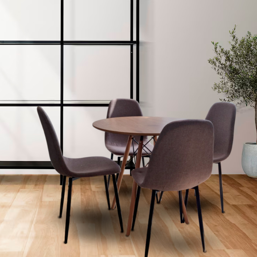 Mesa Comedor Redonda Oslo Madera con 4 sillas 