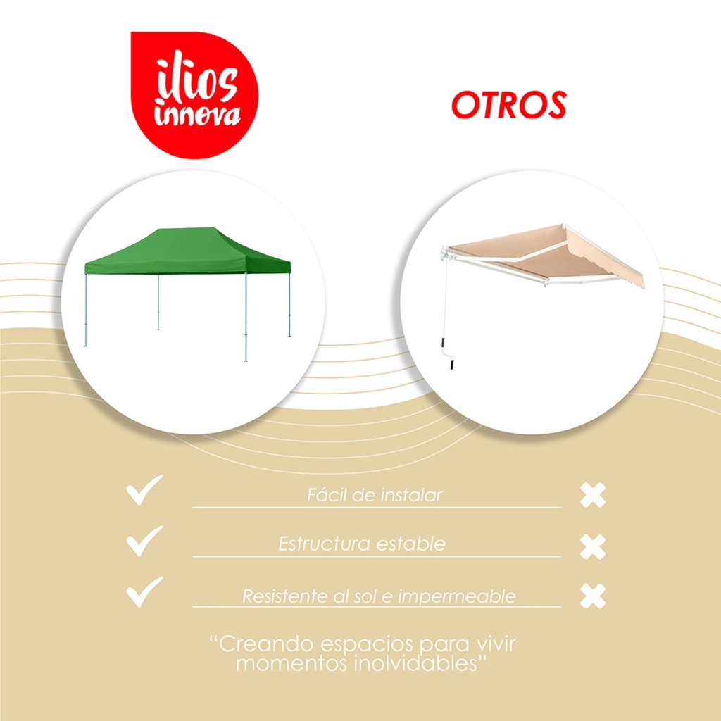 Toldo Plegable 2x3 Verde