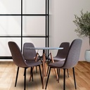Mesa Comedor Redonda Oslo blanca con 4 sillas